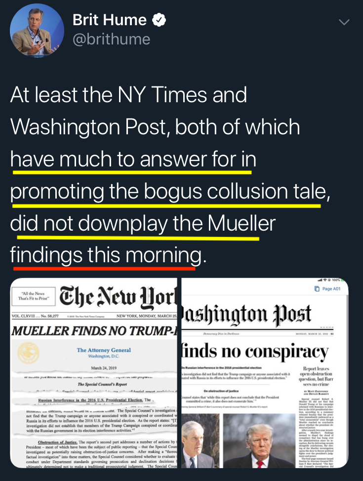 Brit Hume: Some Points for Breaking 'Bogus Tale' Trend